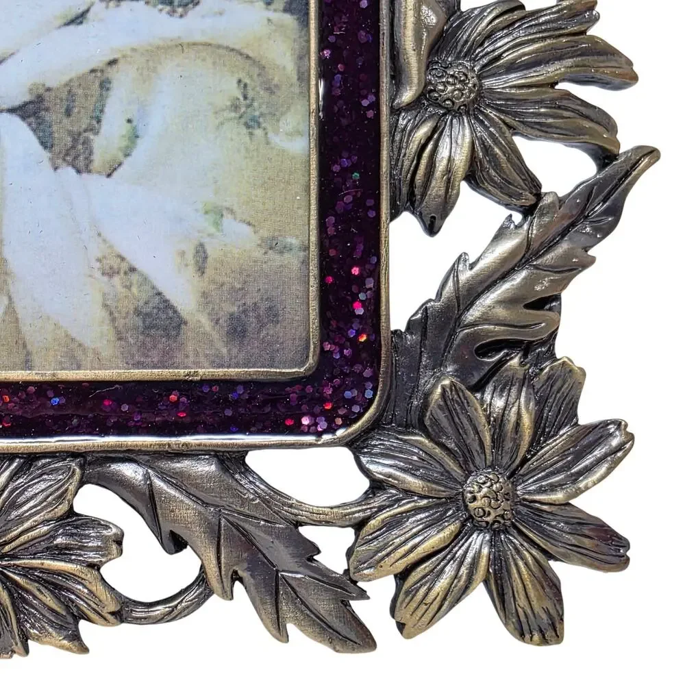 Fairy Glitter Photo Frame 3.5x5 Pink Purple Butterfly Floral Picture Frame